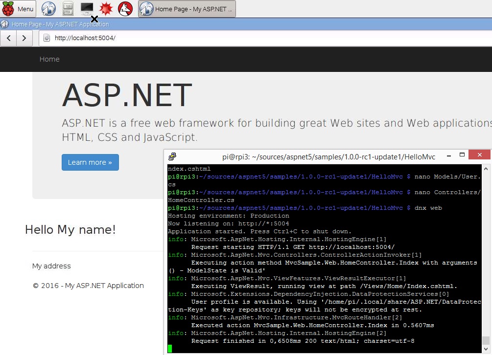 ASP.NET on Raspberry Pi 3